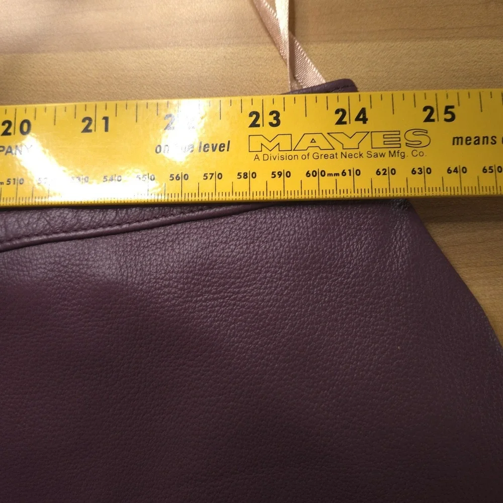 Vtg‎ Y2K Roaman's Purple Genuine Leather Laser Cut Midi Skirt Womens 34W